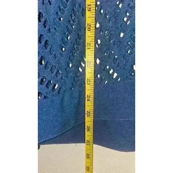 Drapers & Damons Women's Blue Chenille Duster Cardigan PXL Petite Open Front - Picture 2 of 8